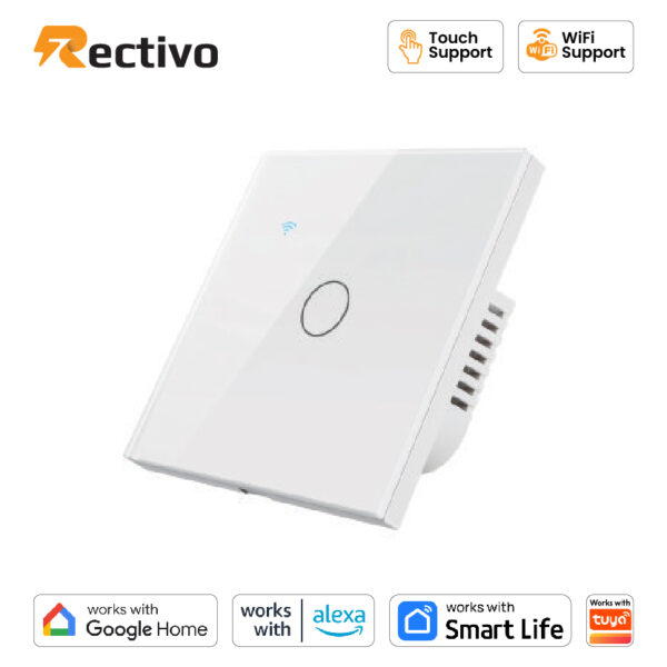 Rectivo 1 Gang Smart Touch and WiFi Wall Switch (Model RSSW-001)