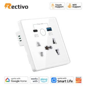Rectivo 5 Pin Smart Socket with Type C and USB Port