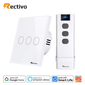 Rectivo 3 Gang WiFI Switch Touch and WiFi + RF 433MHz Remote