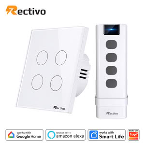 Rectivo 4 Gang WiFi Switch Touch and WiFi + RF 433MHz Remote