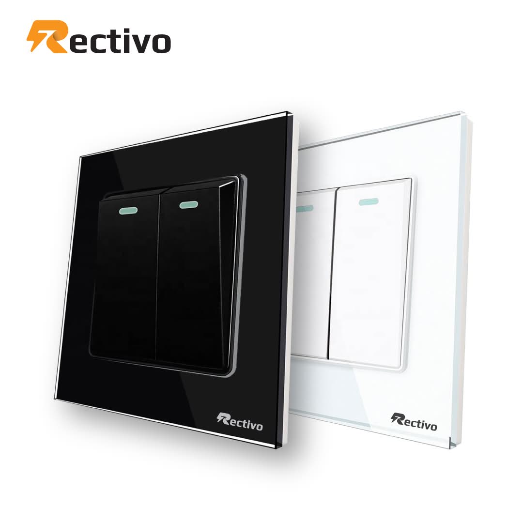 Rectivo Glass Border 2 Gang Switch (White) - Image 2
