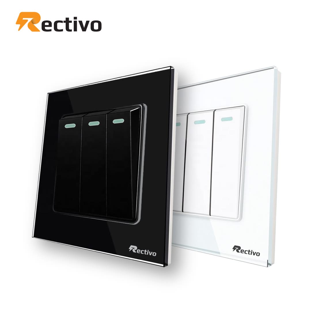 Rectivo Glass Border 3 Gang Switch (Black) - Image 2
