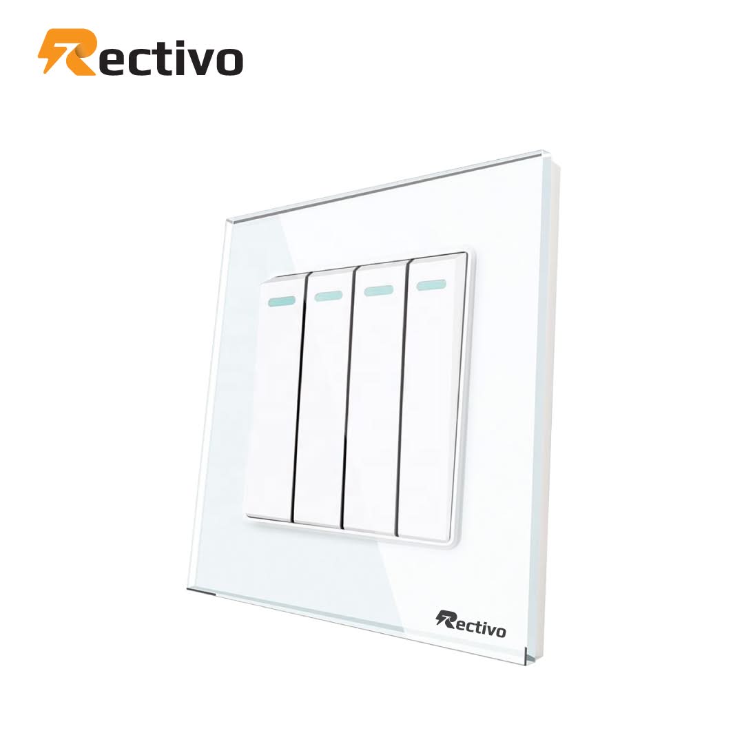 Glass Border 4 Gang Switch