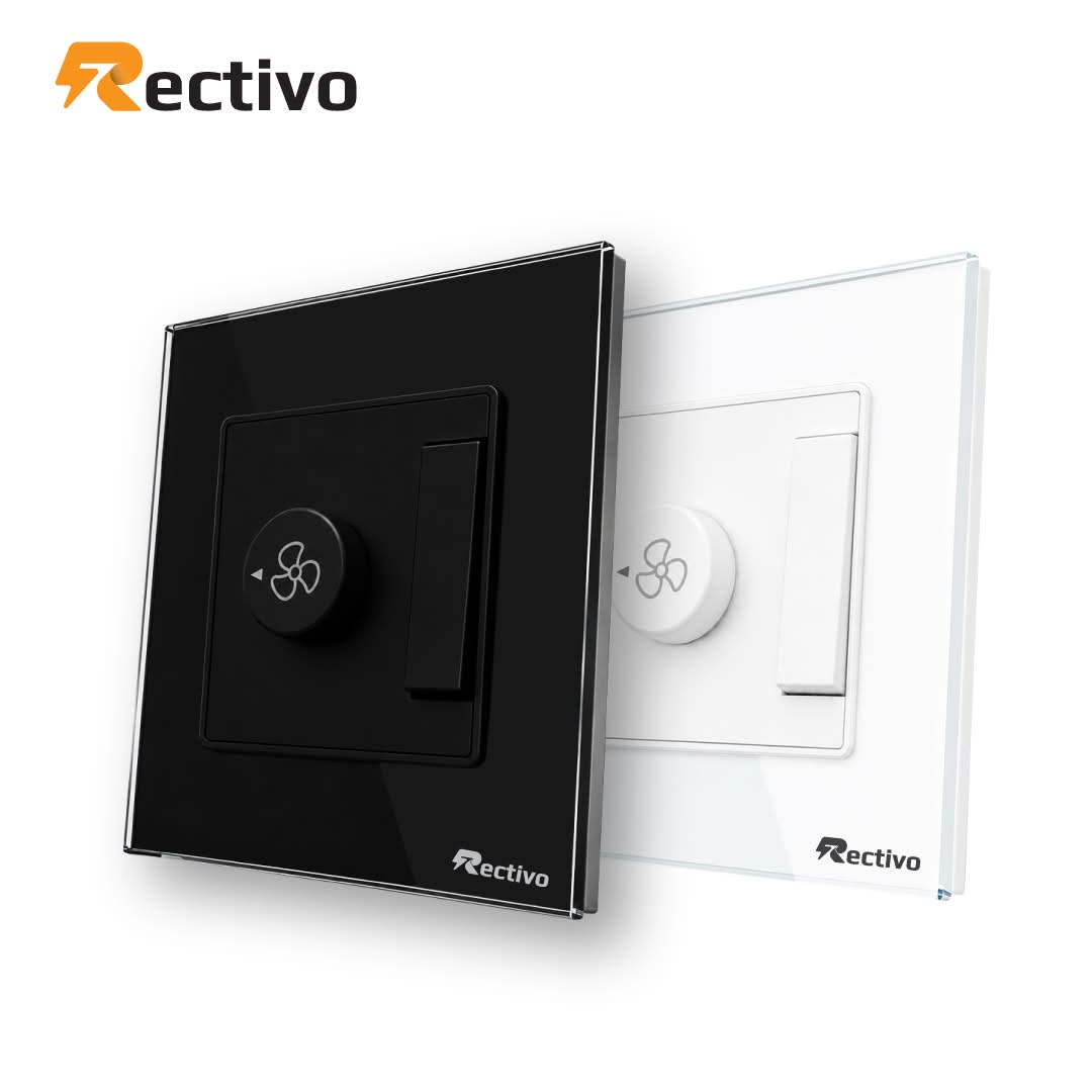 Rectivo Glass Border Fan Dimmer Switch (White) - Image 2