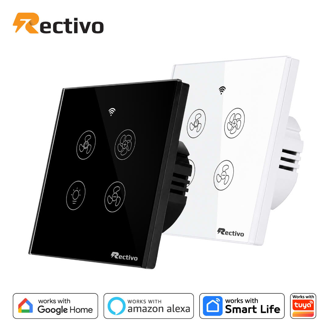 Rectivo Smart Fan and Light Switch Touch and WiFi (White) - Image 2