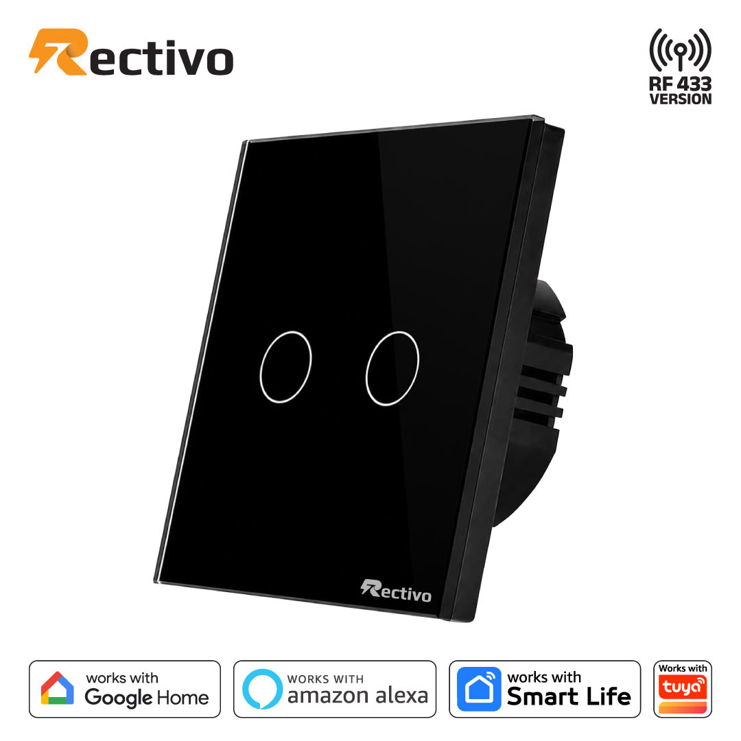Rectivo 2 Gang Smart Switch Touch and WiFi with RF