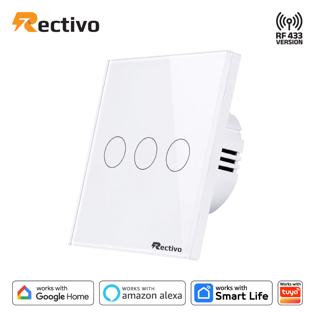 Rectivo 3 Gang WiFi Switch Touch and WiFi with RF