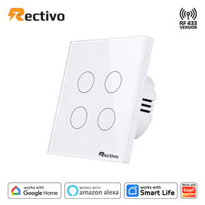 Rectivo 4 Gang WiFi Switch Touch and WiFi with RF (White)